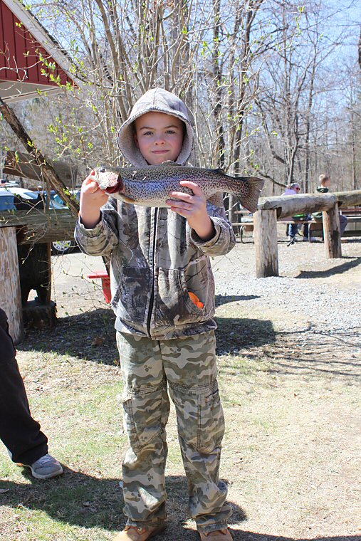 Sam Niznik, age 9 of Pleasant Valley a 16" trout.