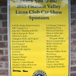 Thank you sponsors and the Lions Club, for the Car Show with the best attendance in 7 years.